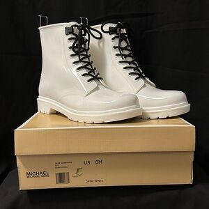Michael Kors Optic White Rain Booties